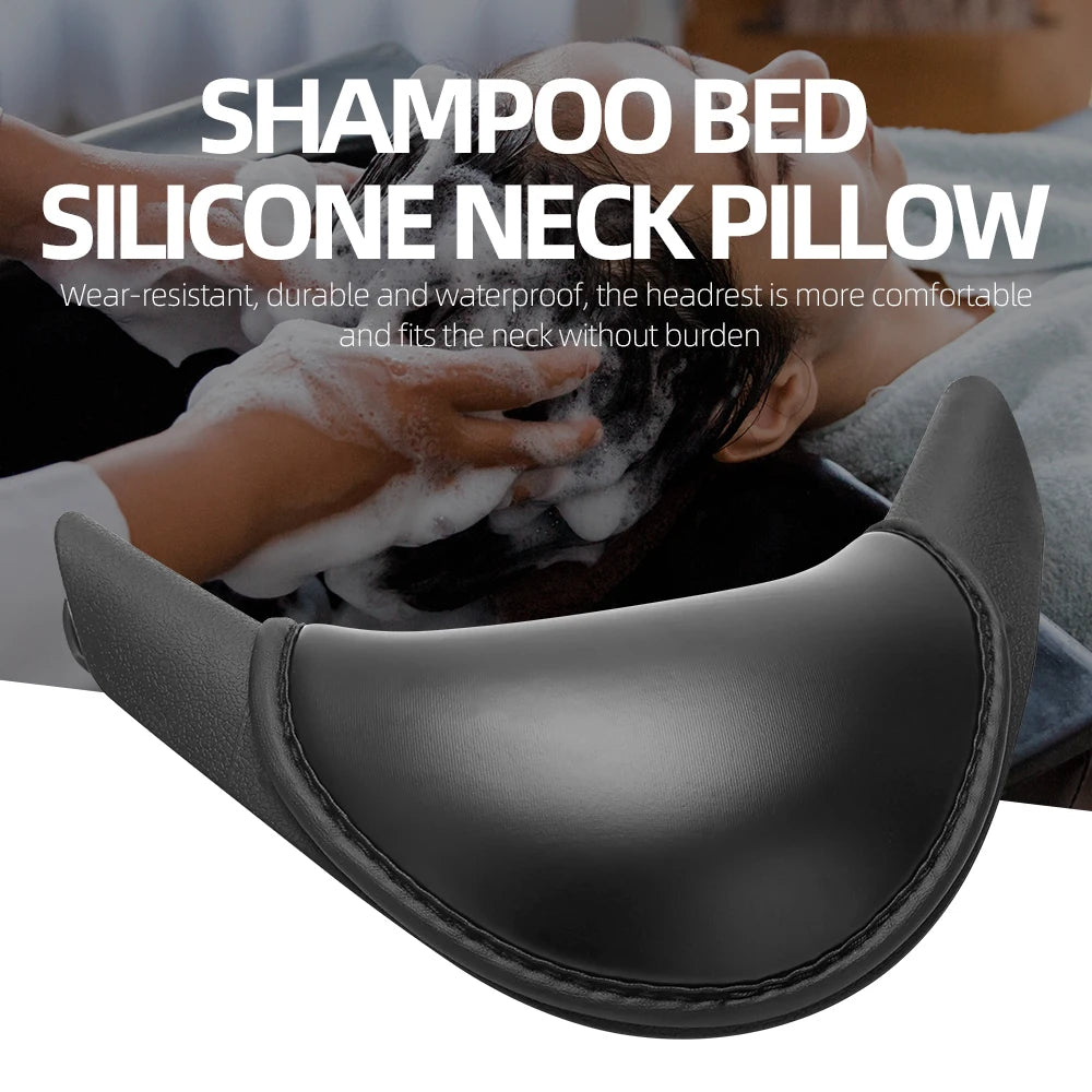 Salon Hair Washing Sink Pillow | Silicone Neck Rest Cushion Black Massage Chairs Tidesmit