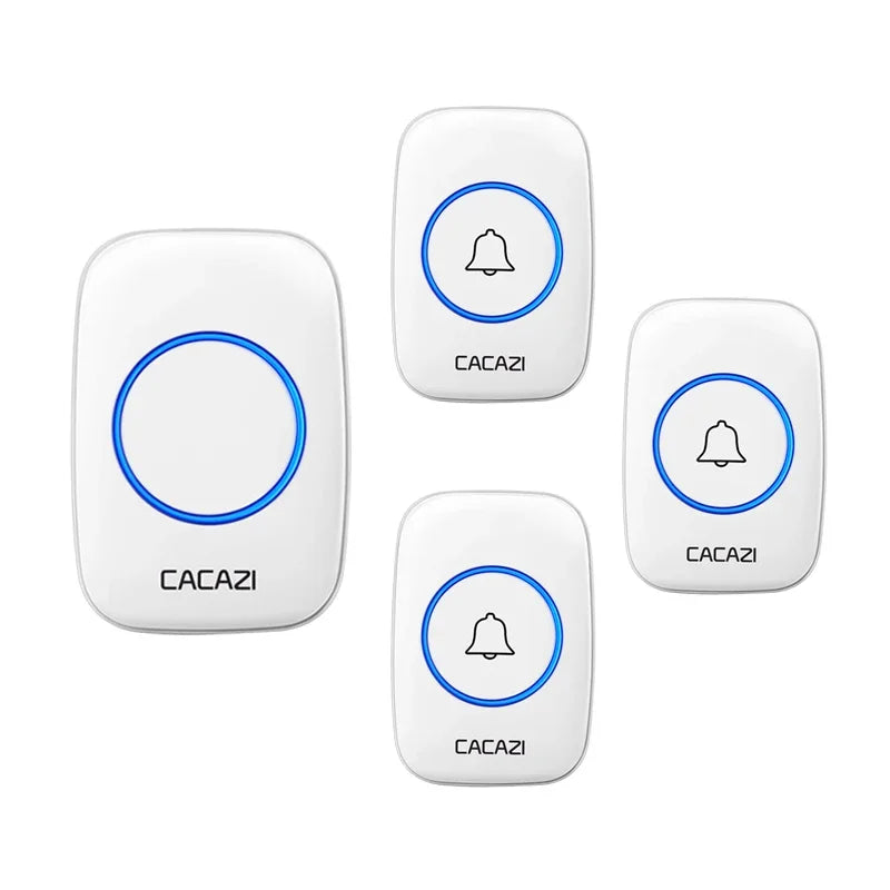 CACAZI 36 music 110DB 300M Wireless Doorbell Waterproof Remote Battery powered Smart Door Bell Battery 1  2 Button 1 2  Receiver