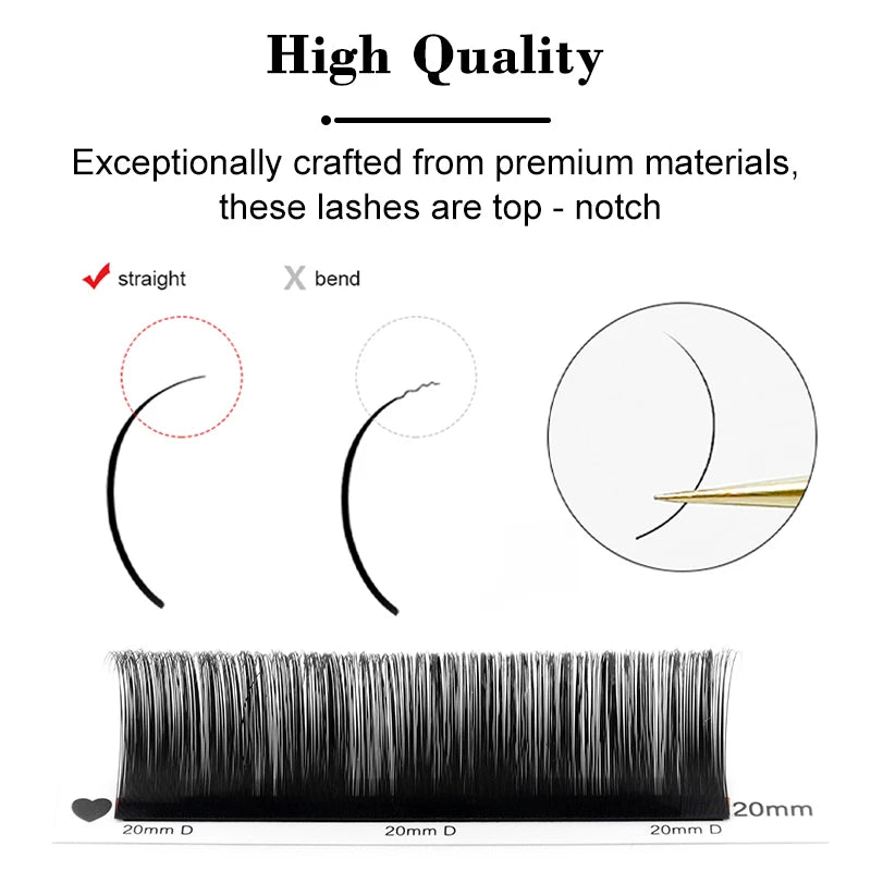 Silk Russian Volume False Eyelashes - 0.07mm Professional Wispy Lashes False Eyelashes Tidesmit