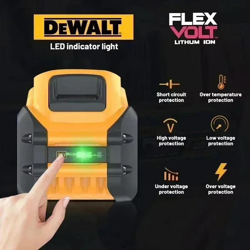 100% Genuine DEWALT FLEXVOLT 20V / 60V MAX Battery 60V 9Ah Powerful 180W 21700 Cell DCB609 DCB606 For Dewalt Replacement battery