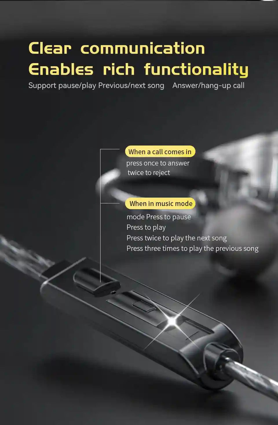 Wired In-Ear Noise Cancelling Headphones - HiFi Sport Audio Tidesmit Tidesmit