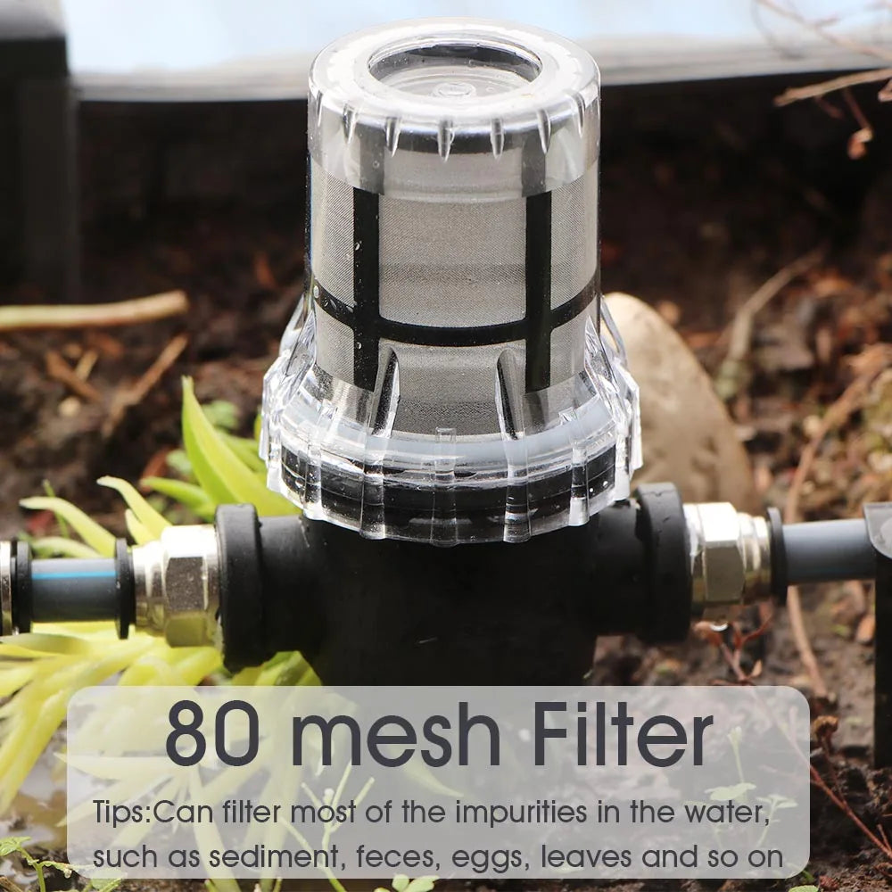 3/8" 9/12mm Misting Cooling System 360° Bend 0.6mm Nozzles Atomizer Sprayers PE Tubing 80 Mesh Filter Garden Irrigation Watering