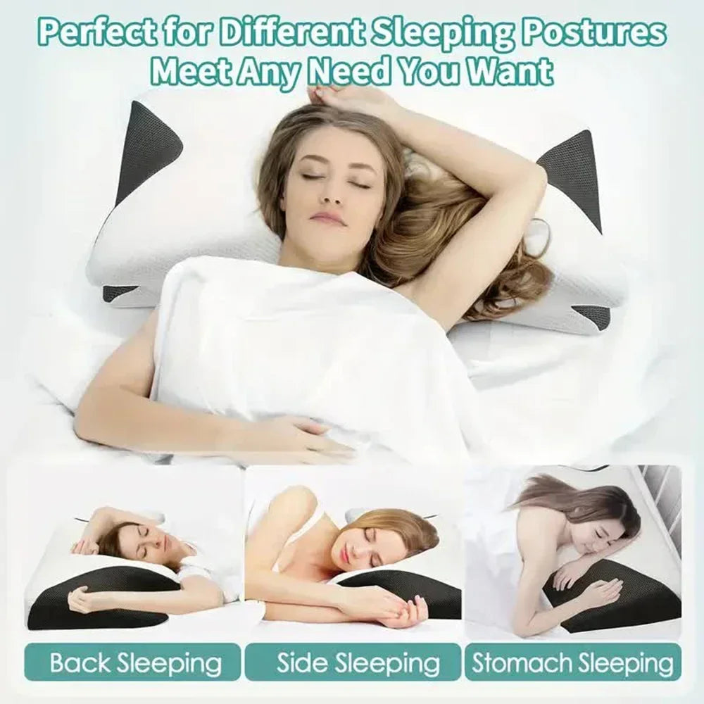 Butterfly Memory Foam Neck Pillow – Ergonomic Orthopedic Cervical Support Back Massage Instrument Tidesmit