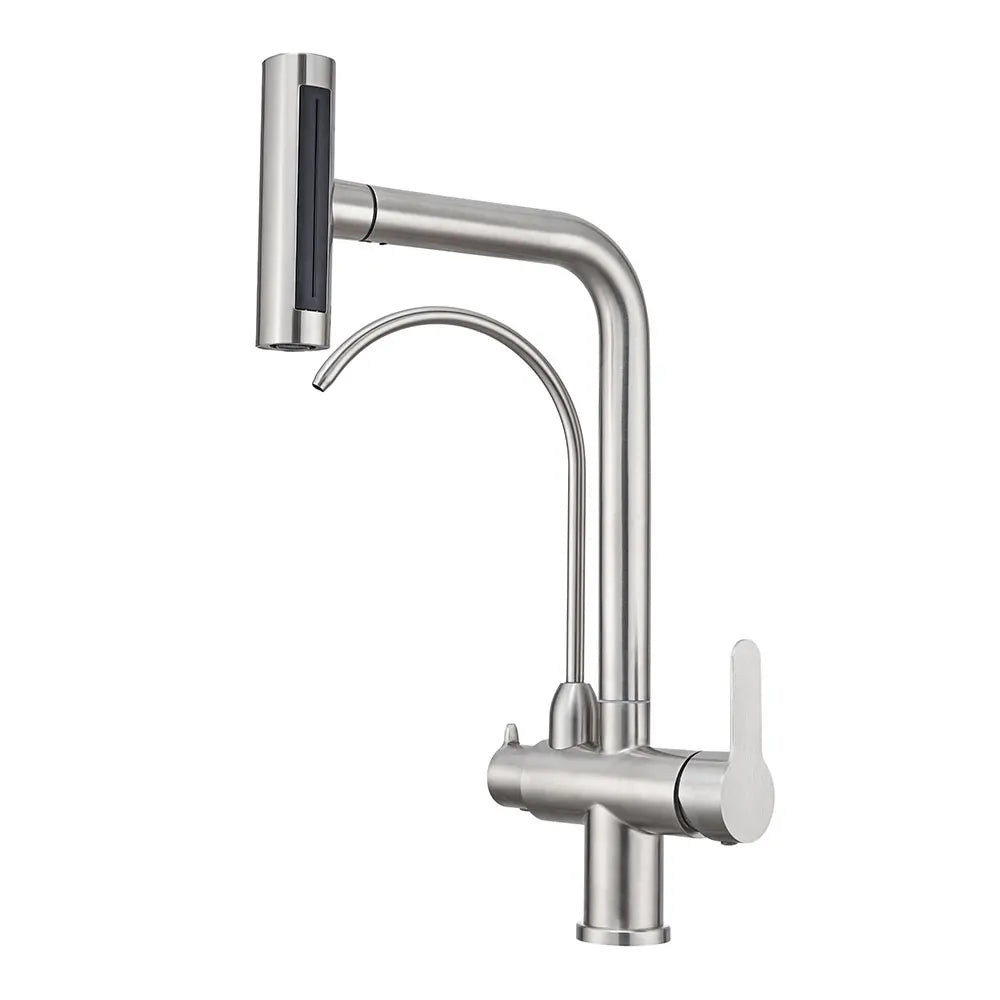 Waterfall Faucet 4 Modes Multi-functional Pure Hot Cold Water Kitchen Faucet Sprayer Sink Wash Tap 360° Rotation