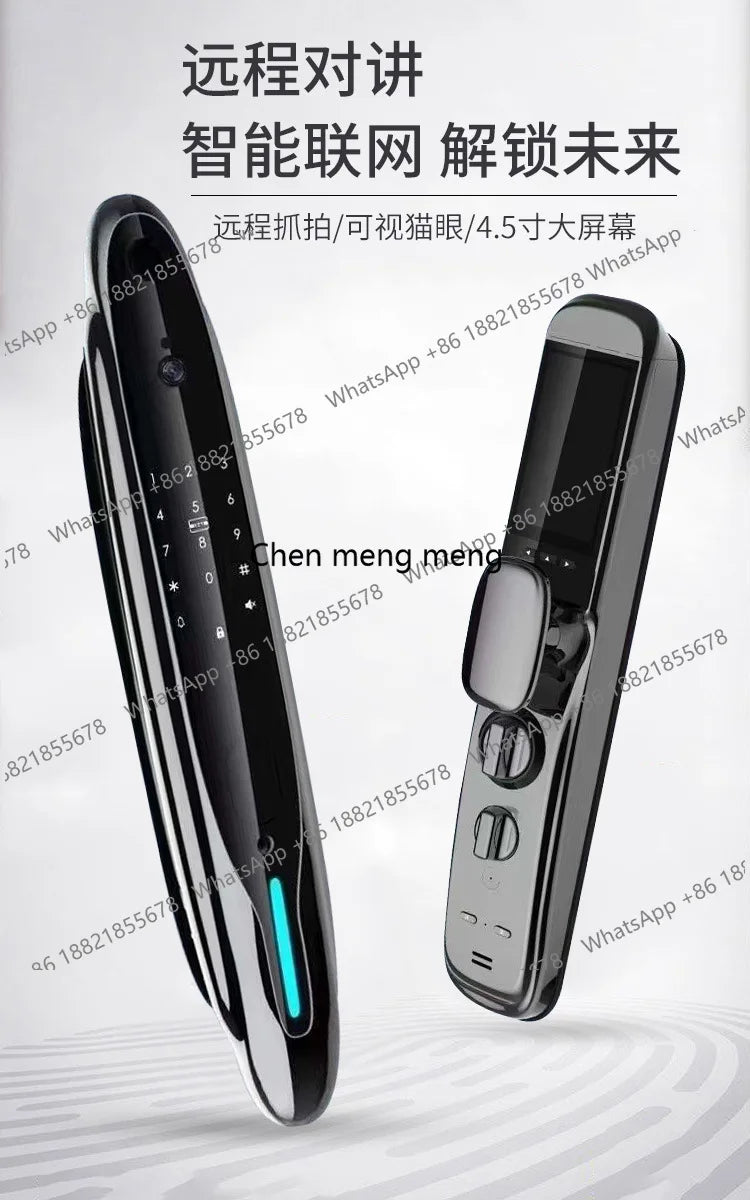 Video intercom smart, home anti-theft electronic door lock with surveillance camera password lock fully automatic
