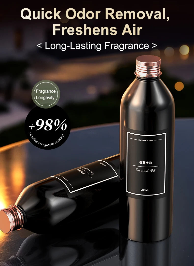 260ML Long-Lasting Aromatherapy Essential Oil Refill Versatile Fragrance for Humidifiers Car Fresheners Home Use