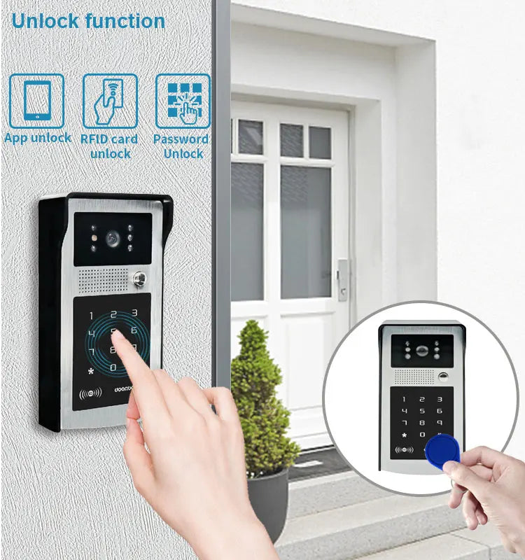 2MP 1080P Tuya APP WIFI Rifd Password TCP/IP Video Door Phone Wide Angle Intercom Visual Doorbell  Door Entry Camera