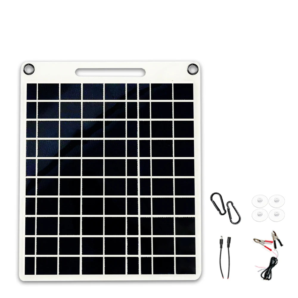 100W Solar Charger with Dual USB Ports, Waterproof & Portable Solar Panel for Outdoor Camping, Hiking, Emergency Devices