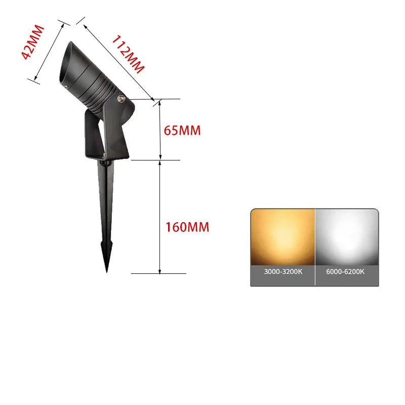 Waterproof Dimmable Outdoor LED Garden Lighting Spike Lawn Lamp Path Spotlights 5W 7W 10W 15W AC220V DC12V 24V for Garden