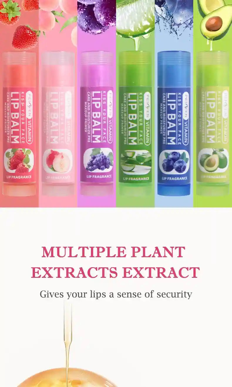 Fruit Flavor Lip Balm Set - 6 Pack Moisturizing Lip Treatment Lip Care Tidesmit