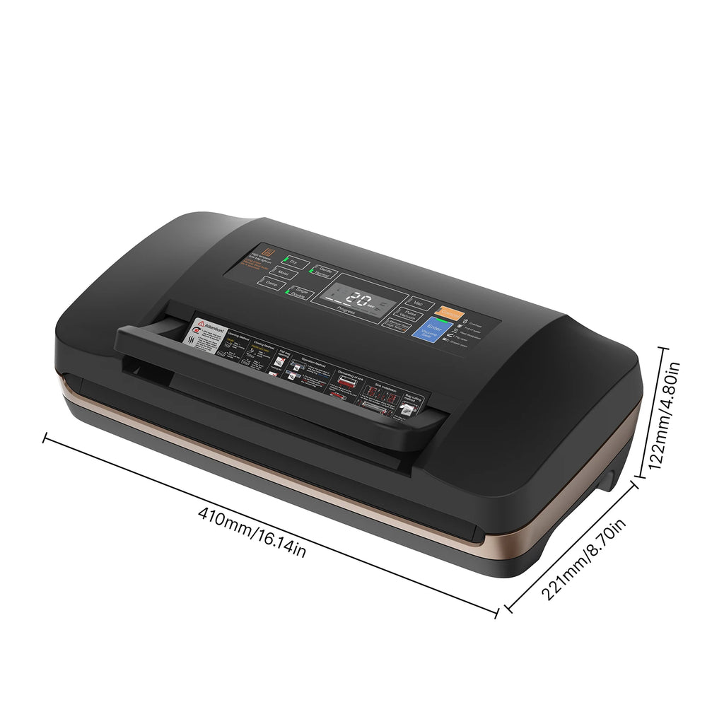 Food Vacuum Sealer Machine with Dry/Wet Pumping/Sealing for All Food Storage 85kPa Suction Power Food Bag Sealer Built-in
