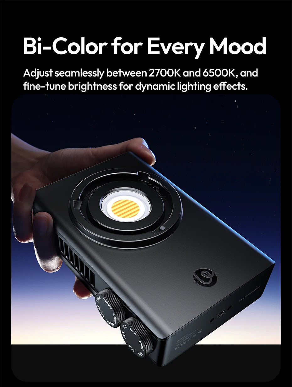 100W COB LED Video Light Bi-Color 2700-6500K Studio Lighting Tidesmit