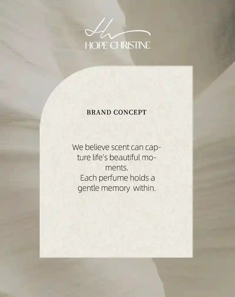 Hope Christine luxury floral perfume for women: long-lasting fresh lavender, gardenia, and camellia scent concept card.