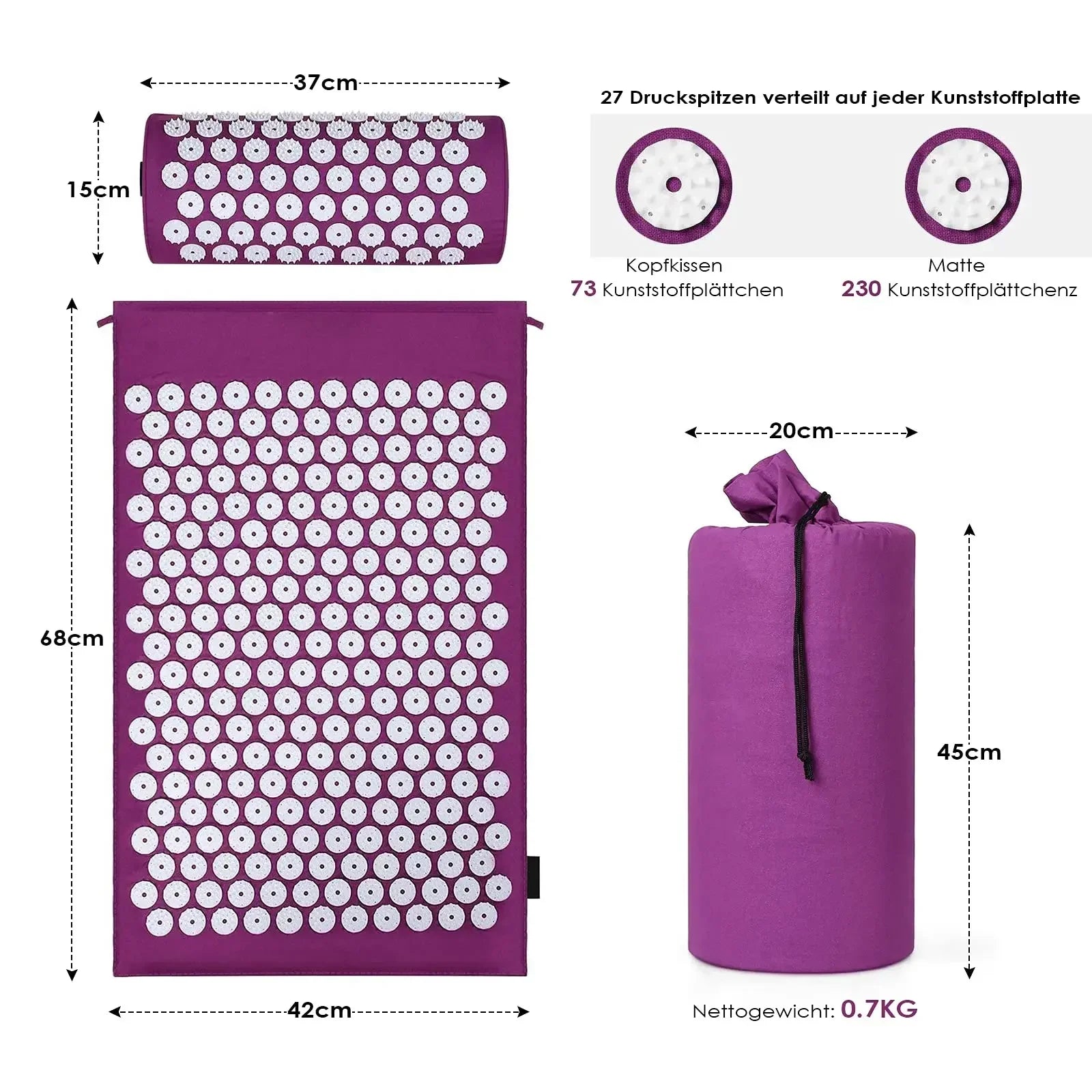 1PC/SET Massager Cushion Acupressure Mat Pillow Relieve Stress Back Pain Massage for Acupuncture Yoga Muscle Relaxation