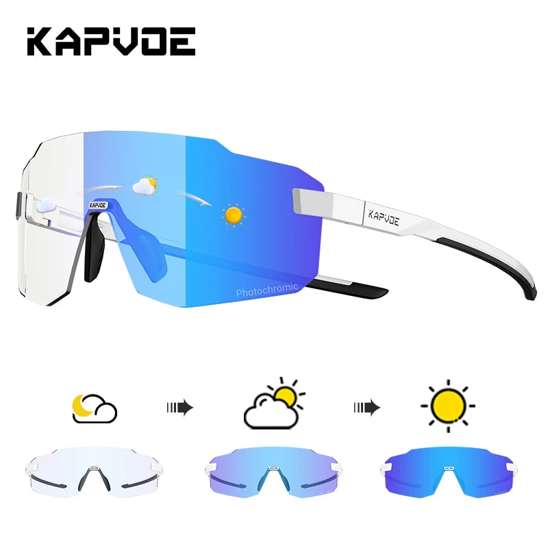 Kapvoe New Cycling Glasses  Men UV400 Sports Running Sunglasses Women Outdoor Drving Hiking Riding Goggles MTB Bicycle Eyewear