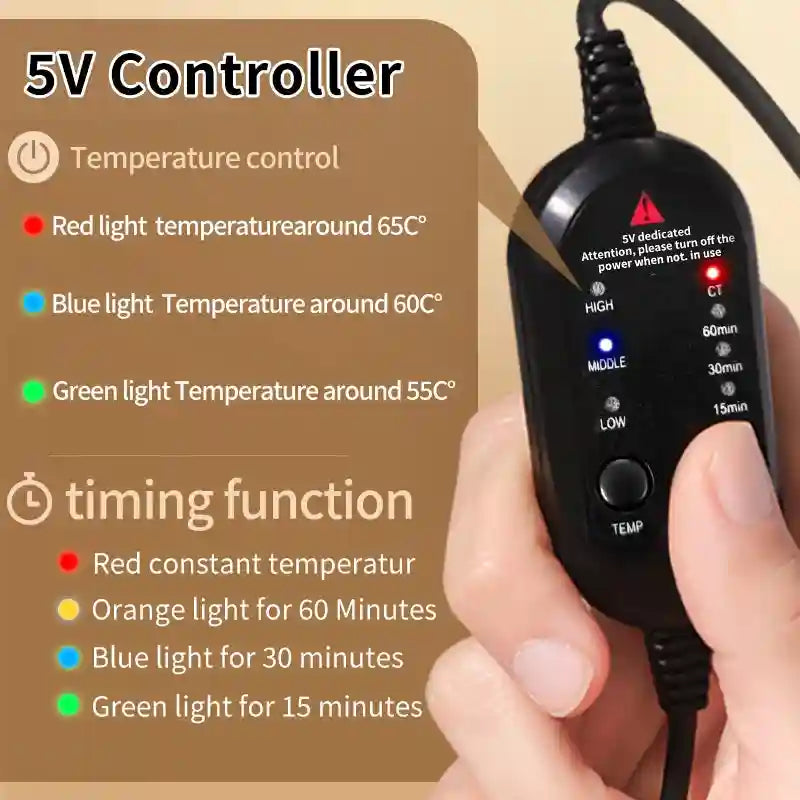 Electric Heating Jaw Pad for TMJ Pain Relief with 3-Gear Heat Timer Massage Cushion Tidesmit