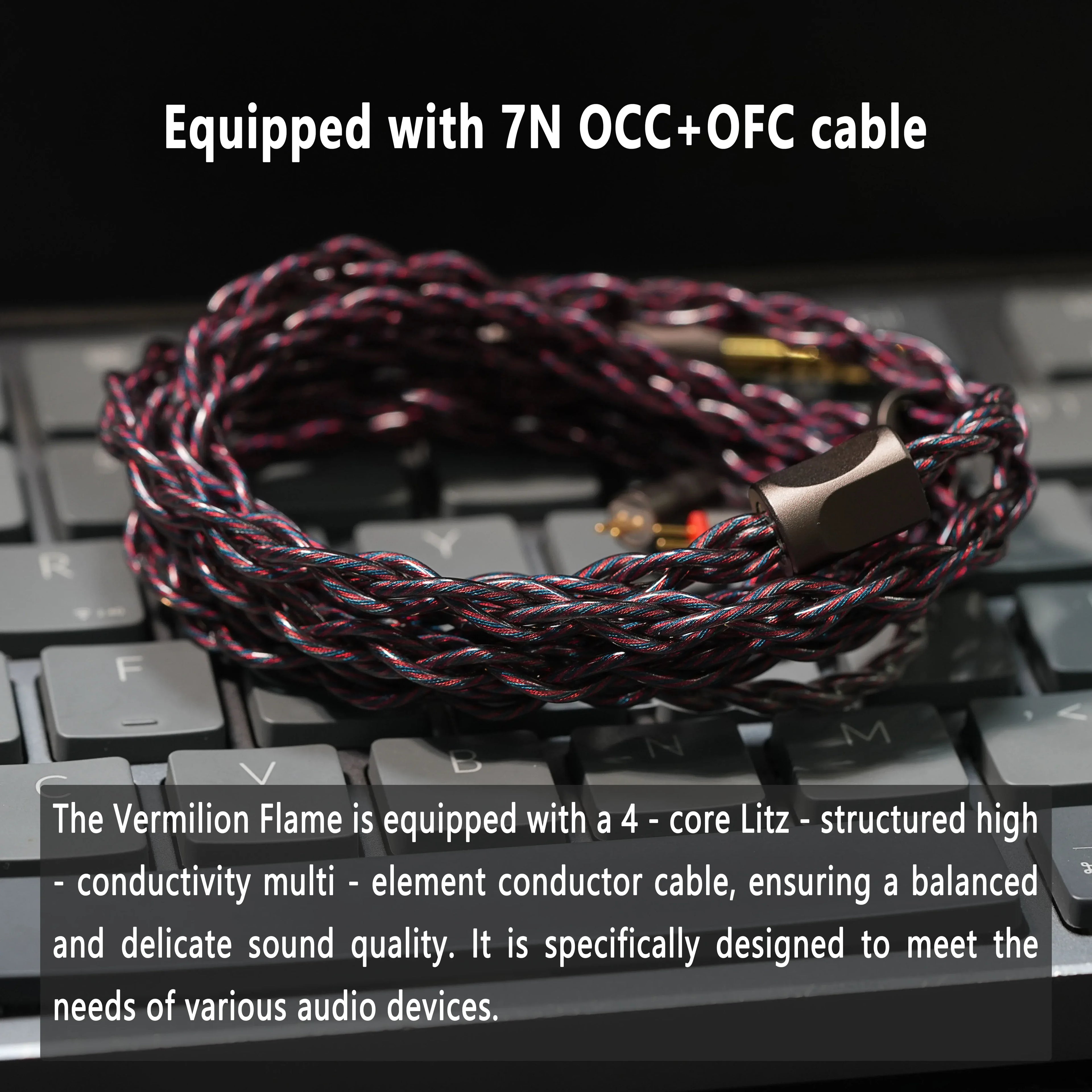 Vermilion Flame Hybrid 1DD+2BA IEM Earphones by Tidesmit Tidesmit