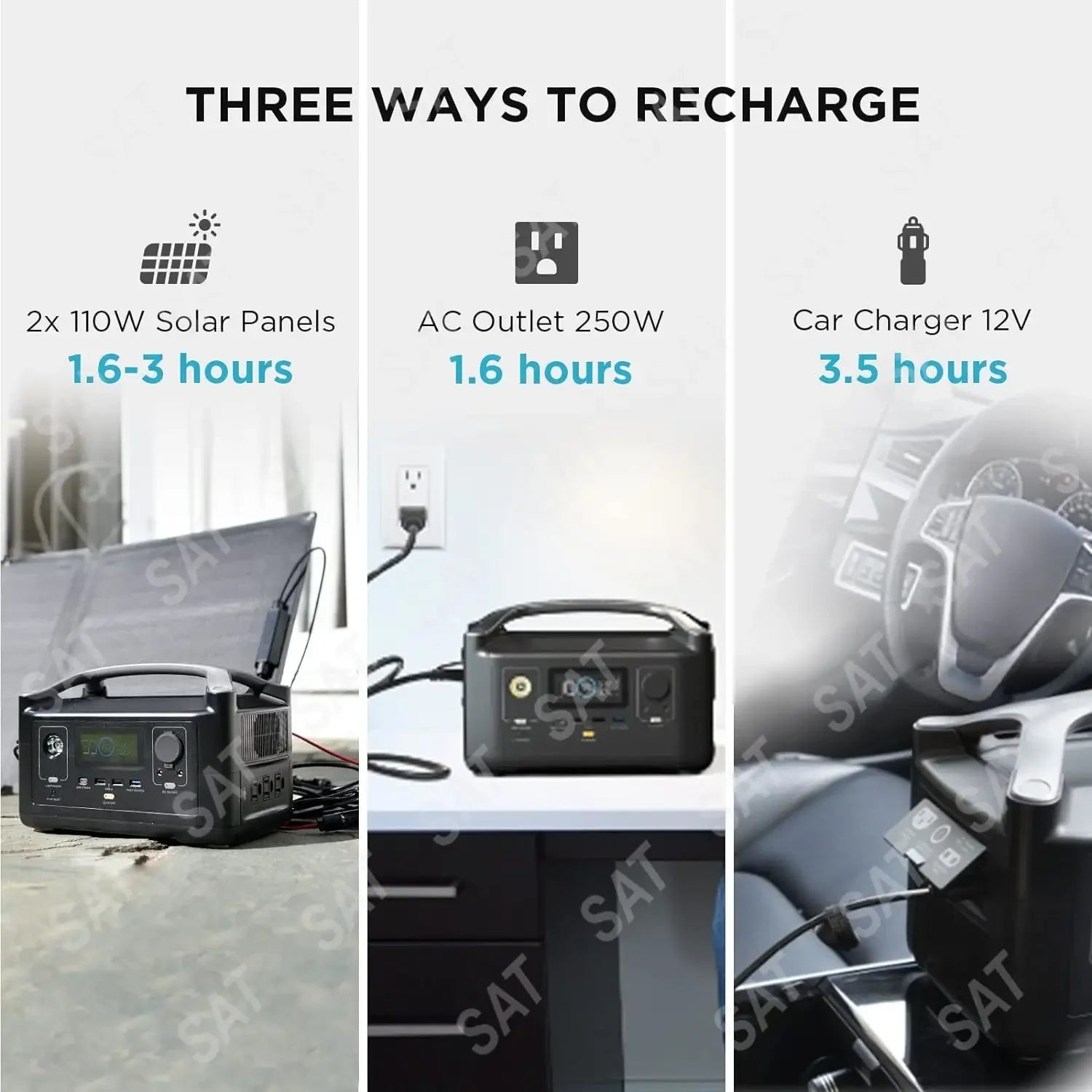 ##For 288Wh Portable Power Station,3 x 600W(Peak 1200W) AC Outlets & LED Flashlight, Fast Charging Silent Solar