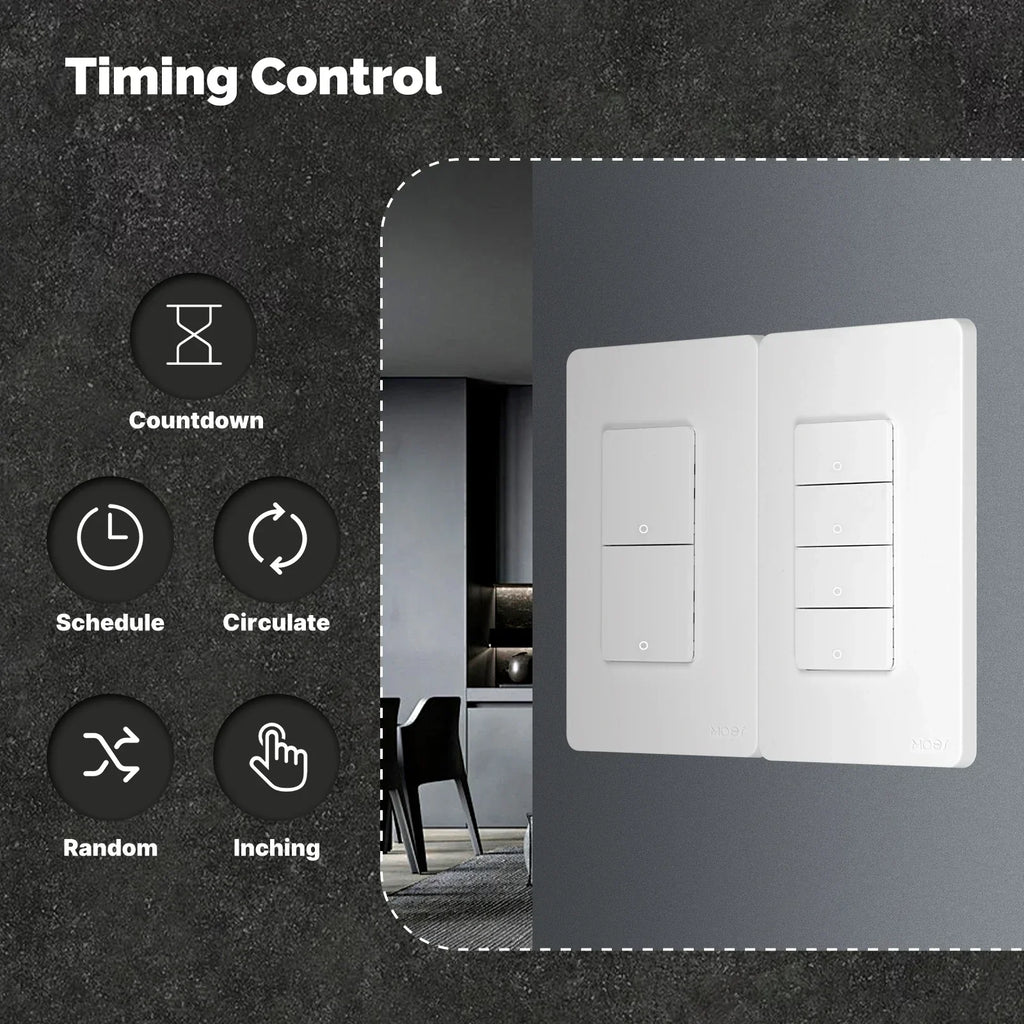 Smart Wi-Fi Wall Switch | App Controlled Light Switch | 1-4 Gang Tidesmit Tidesmit