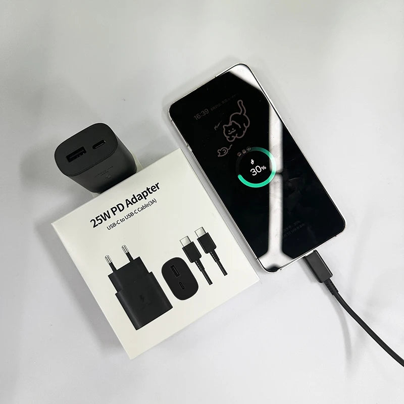 Samsung 25W USB-C Fast Charger Adapter - EU & US Plug Options Tidesmit