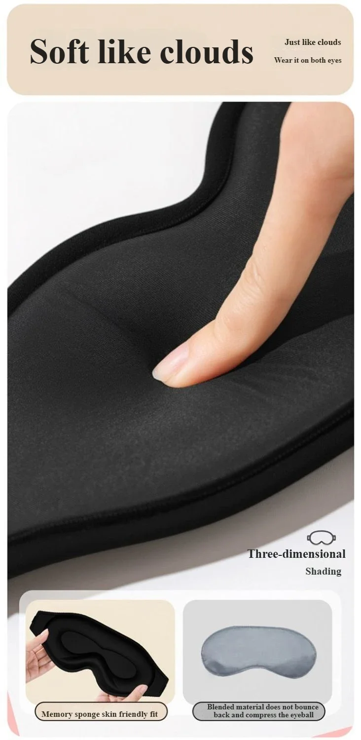 3D-Shaped Men's and Women's Sleep Eye Masks Provide Perfect Light-Blocking, Are Soft and Comfortable, Suitable for Travel A-DH