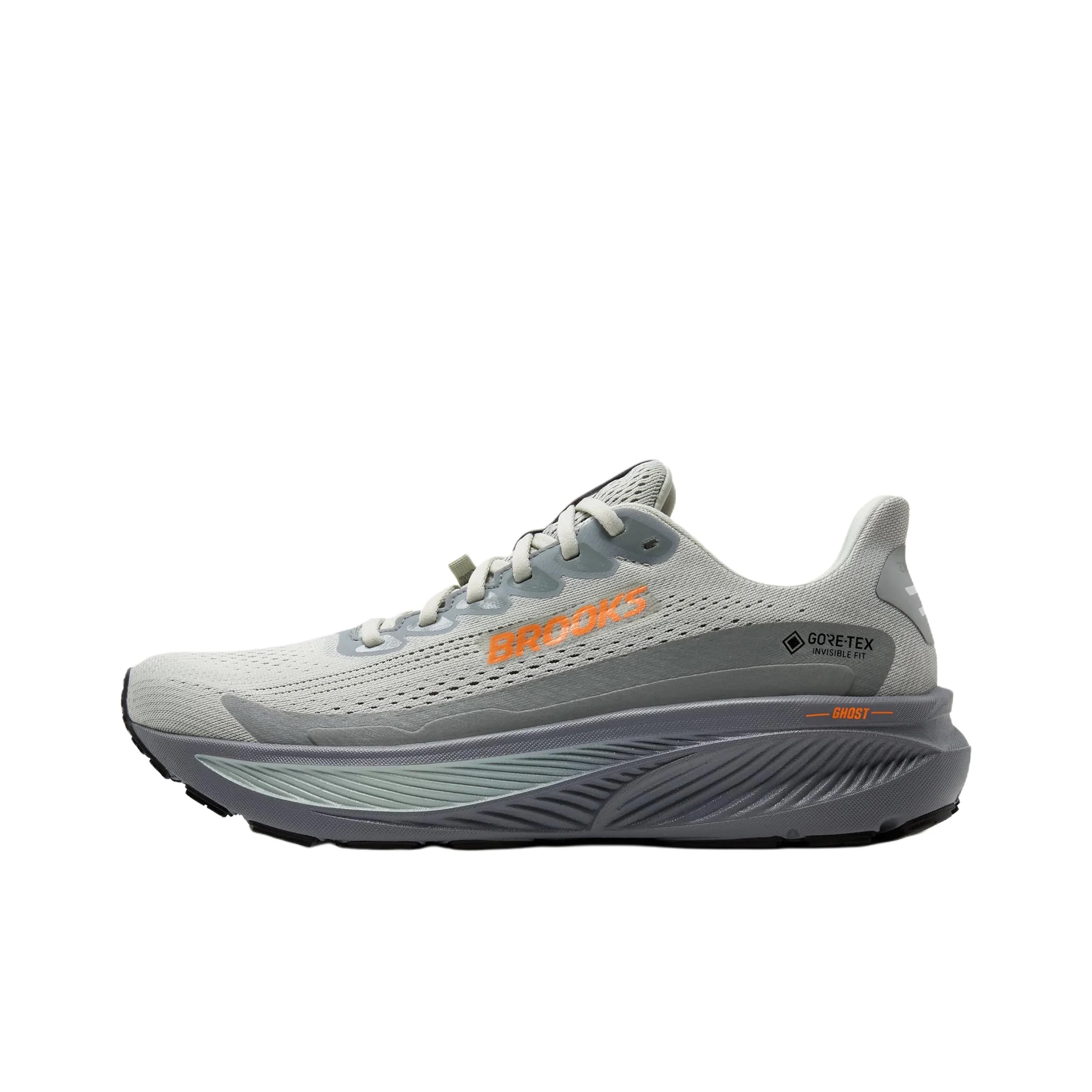 Brooks Ghost 17 Waterproof Running Shoes Men's Gray Orange 110462-1D-022