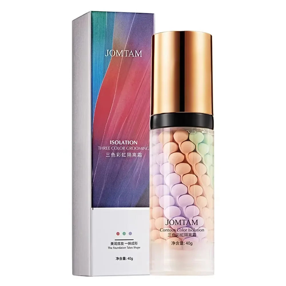 Tidesmit tri-color face makeup primer for color correcting and long-lasting waterproof base coverage texture detail