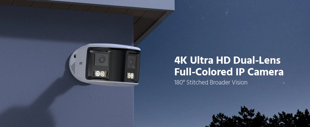 ANNKE Smart Home 180° 8MP/6MP DUO POE Dual Lens Wide View Outdoor Video POE Camera,4K AI Human Detect,8MP Security CCTV Camera
