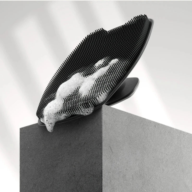Silicone Body Scrubber: Gentle Exfoliating Bath Brush, Black Scrubs Treatments Tidesmit