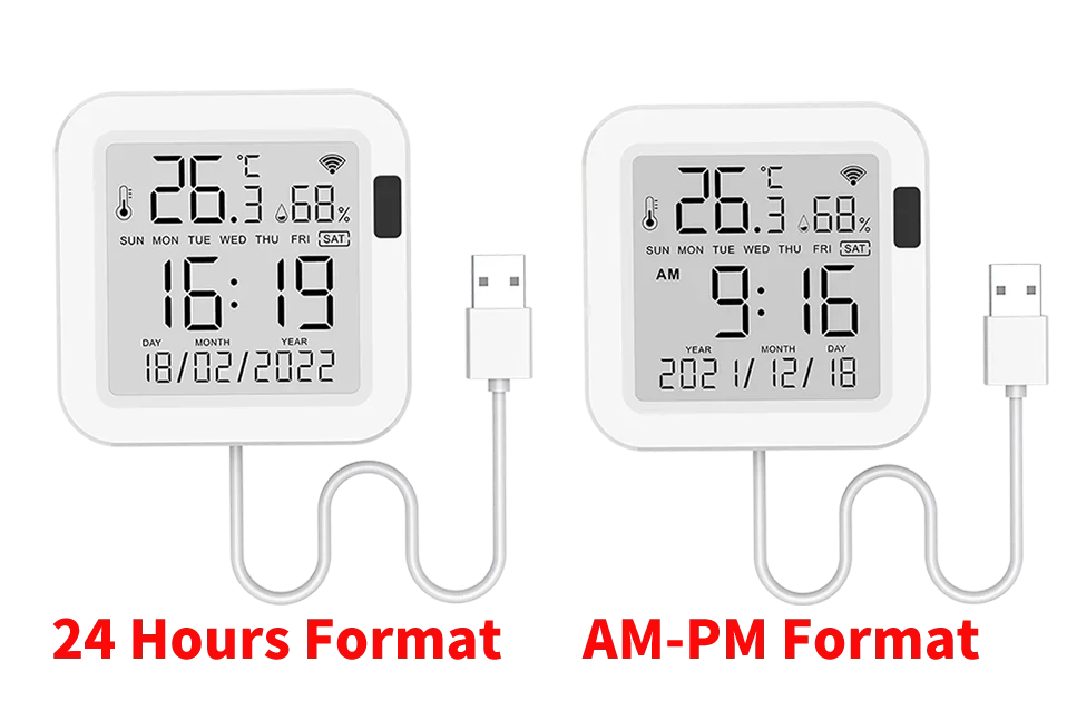 WiFi Temperature Humidity Sensor - Backlit Smart Climate Monitor Tidesmit