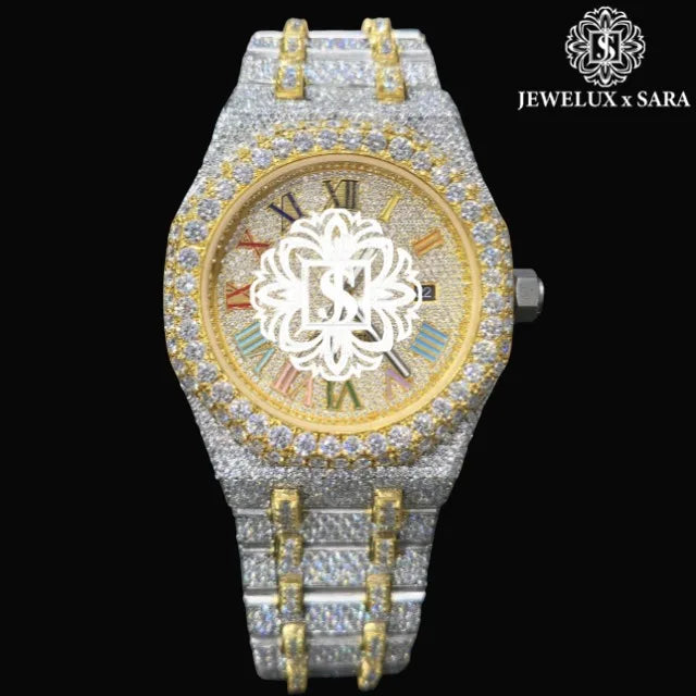 Premium Quality Exclusive Silve Diamond Luxury Watch Water Resistant Automatic Movement Available for Affordable Price