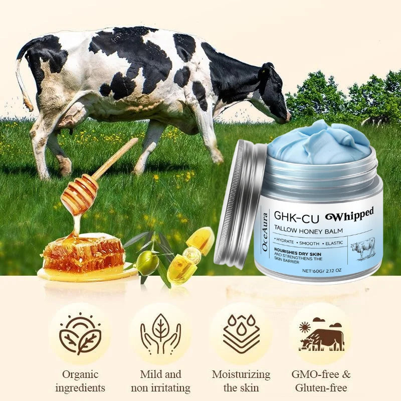 Copper Peptides GHK-Cu Beef Tallow Skin Blue Balm Manuka Honey Face Body Moisturizing Brightening for Mature Dry Sensitive Care