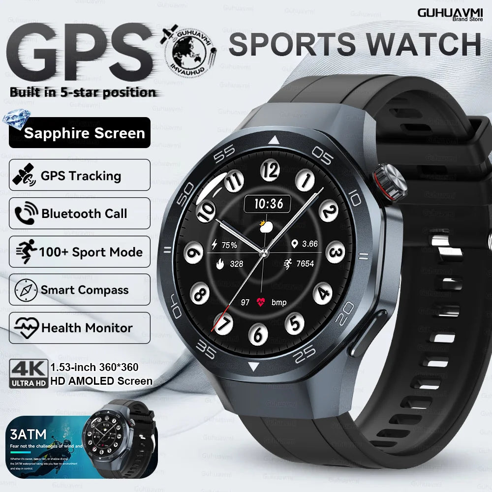 2026New Original Premium Sports SmartWatch Ultra 1.53“Display Built-in GPS Compass 3ATM Waterproof Call Fitness Tracker Bracelet