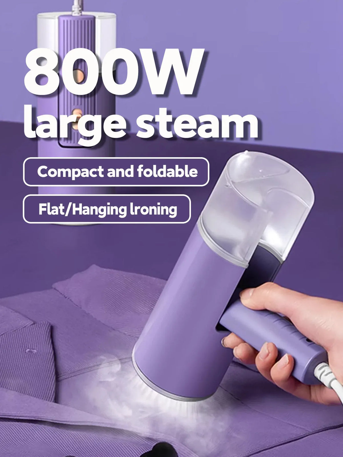 OBOVAY Handheld Garment Steamer 800W Foldable