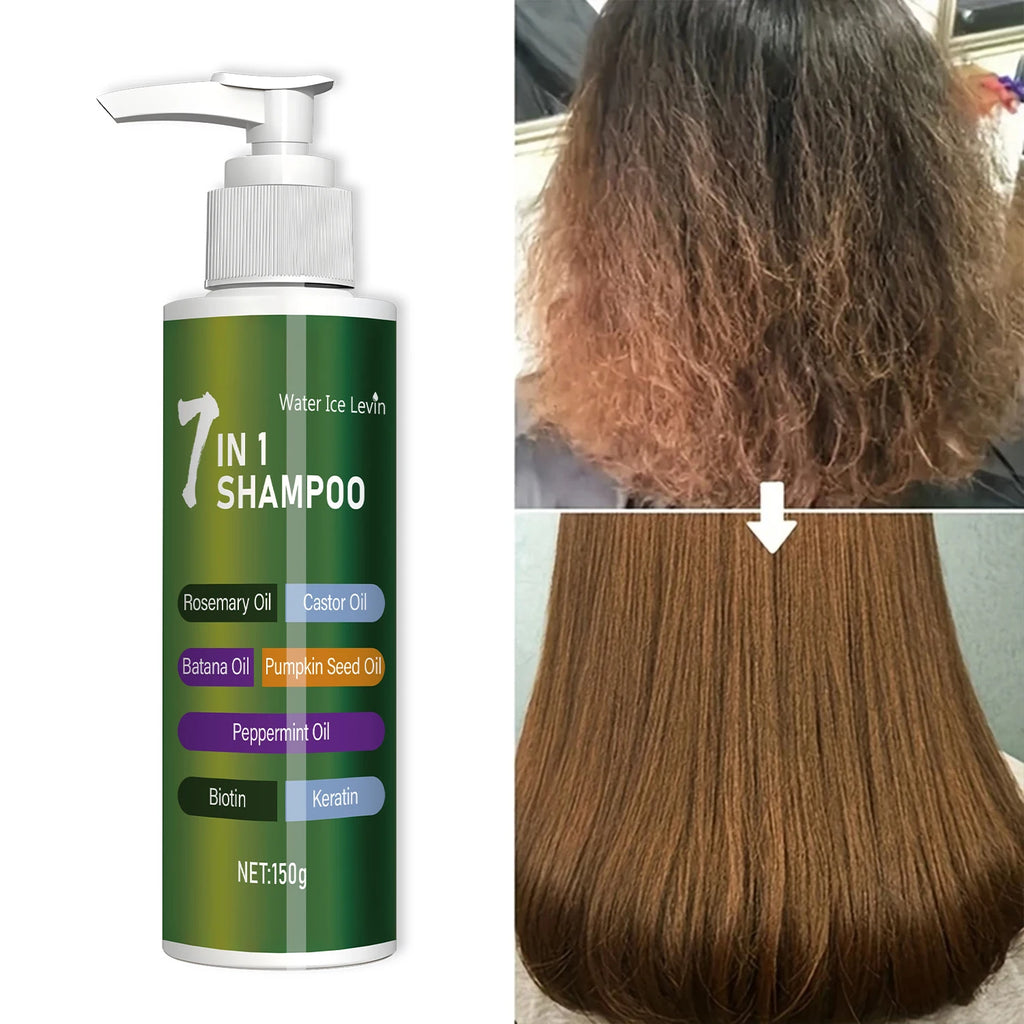 7-in-1 Shampoo, Rich in Rosemary, Batana, and Castor Oil, Gently Cleanses and Controls Oil, Provides Moisturizing and Hydrating Benefits, Prevents Hair from Becoming Tangled, Suitable for All Hair Types