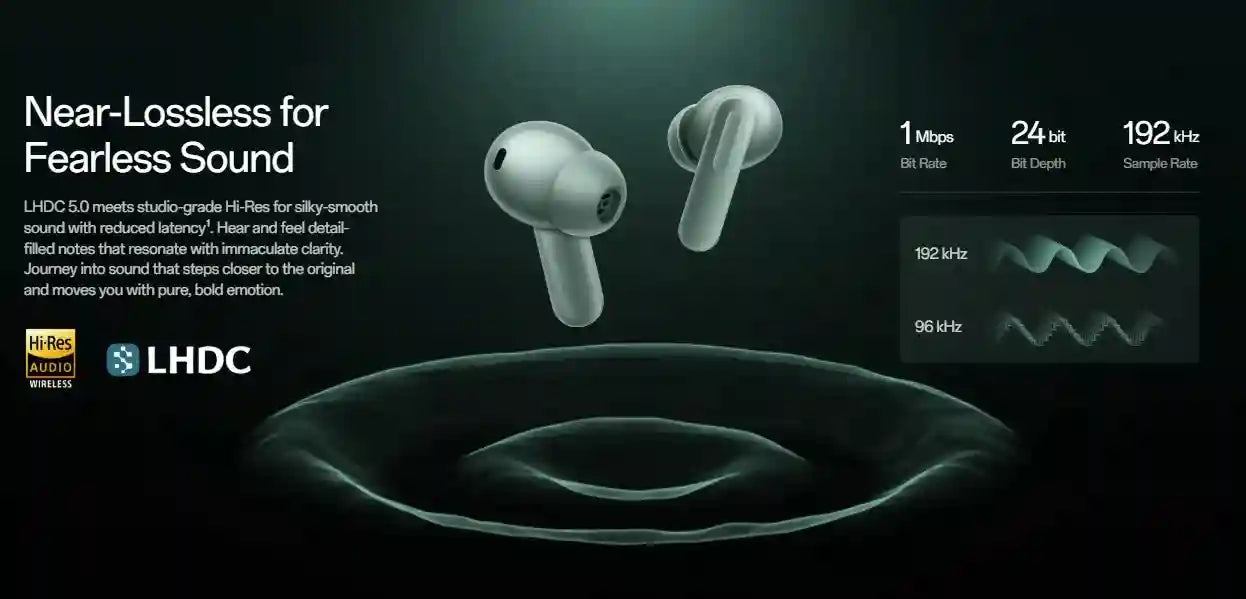 OnePlus Buds 4 Wireless Earbuds | 55dB ANC & 45Hr Battery | Zen Green Tidesmit