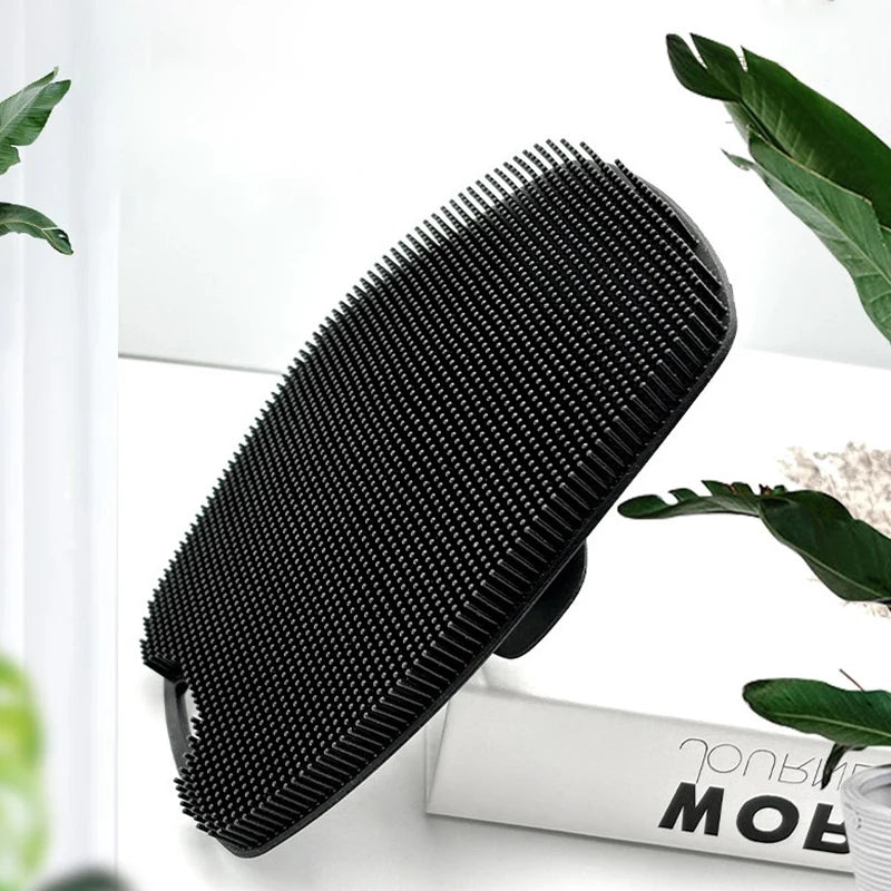 Silicone Body Scrubber: Gentle Exfoliating Bath Brush, Black Scrubs Treatments Tidesmit