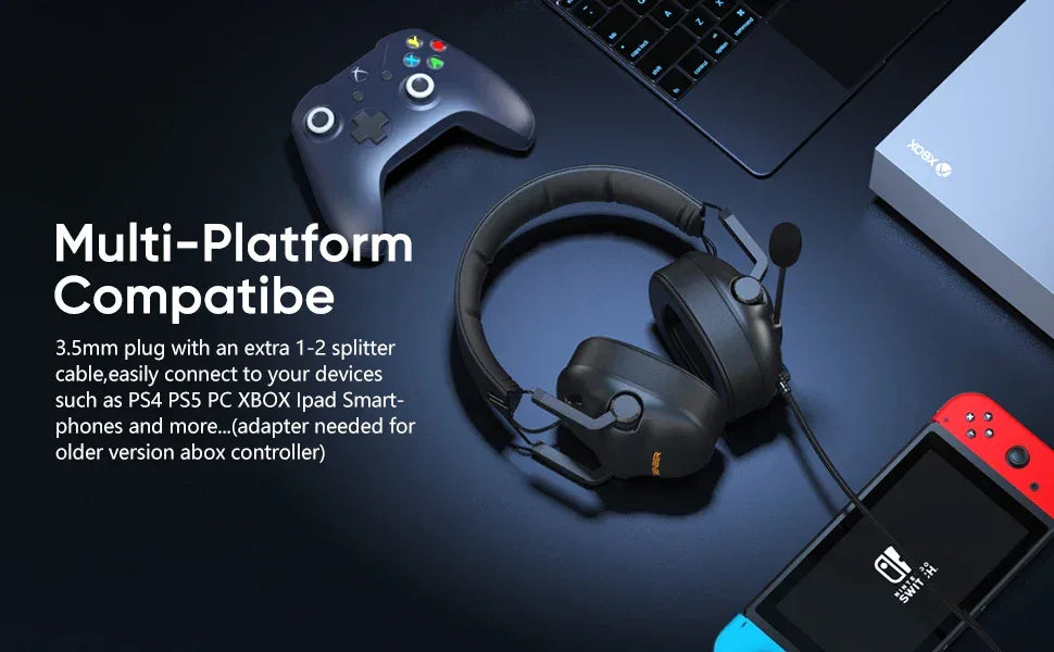 Wireless Gaming Headset for PC PS5 Xbox - Tidesmit 01 Black Tidesmit