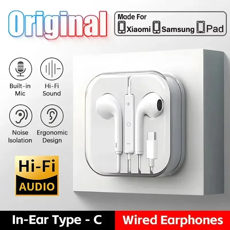 Tidesmit Wired Earphones USB-C & 3.5mm In-Ear Headset with Mic Tidesmit