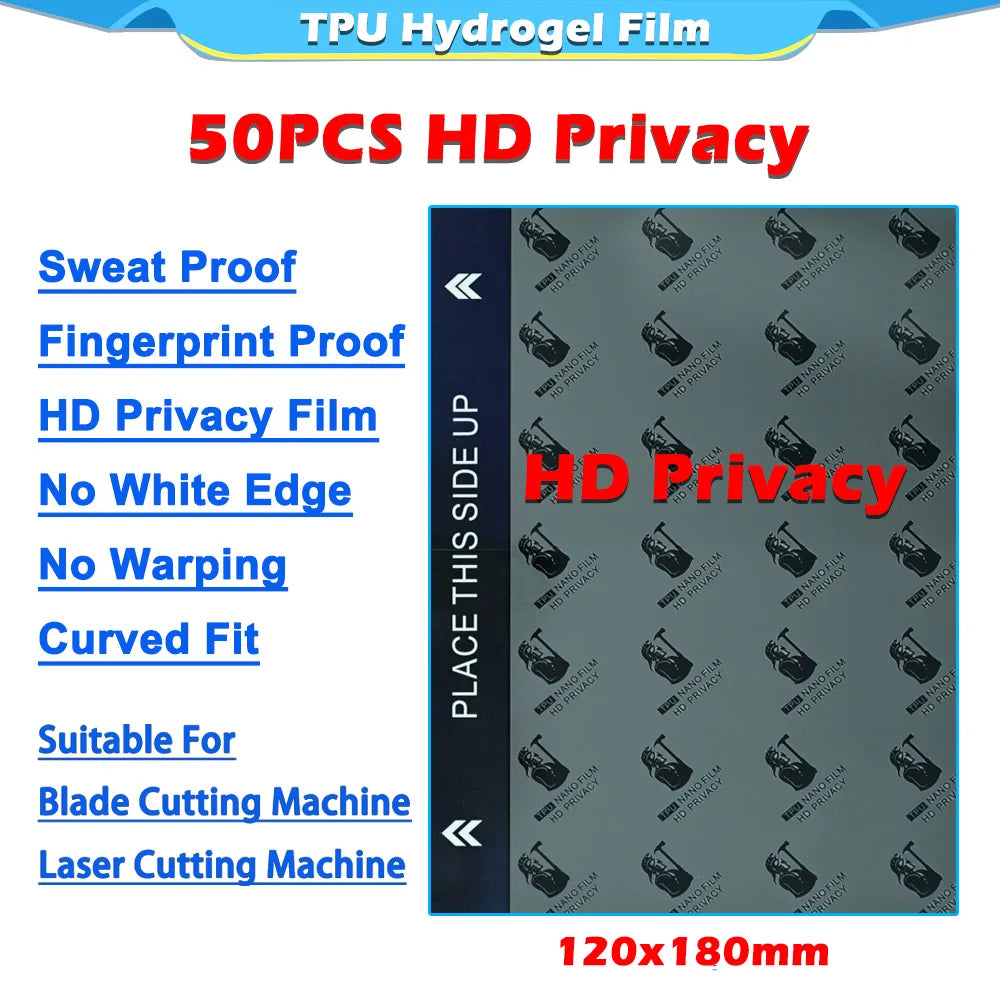 HD Anti-peeping Hydrogel Film TPU Matte Privacy for Cutting Machine Cellphone Screen Protection Flexible Blue/Anti-spy Sheet Cut