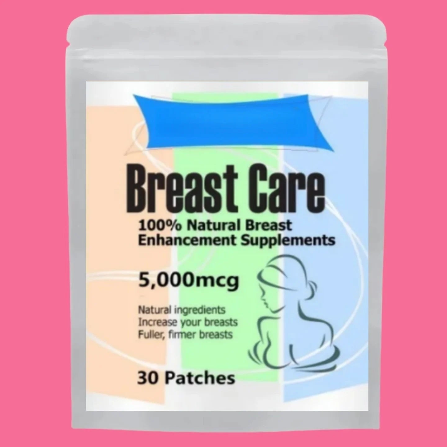 KLXVUYG natural breast enhancement patch, 30-day supply for fuller, firmer breasts, safe clinical strength supplement.