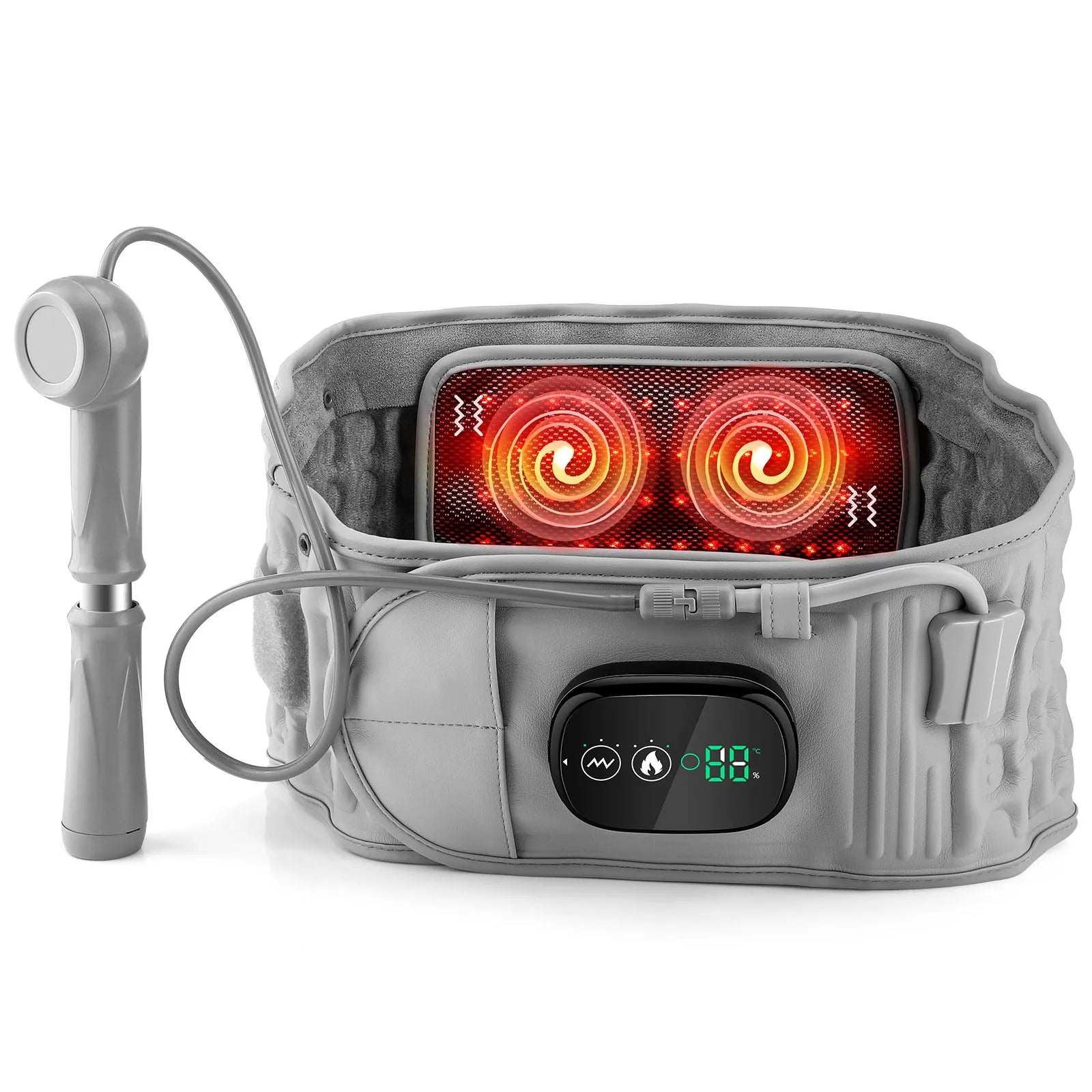 Lumbar Decompression Belt with Red Light Therapy and Vibration Support Fascia Gun Tidesmit