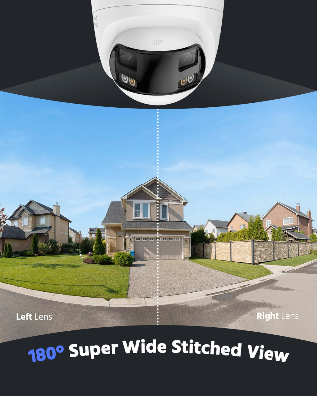 ANNKE FCD800 8MP Security Camera 180°Panoramic Dual Lens Outdoor POE Camera 4K AI Human Detect Two Way Audio IP67 8MP IP Camera