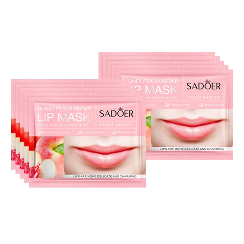 Moisturizing Lip Mask - Nourishing Collagen Gel Patches (10pcs) Lip Care Honey Peach 10pcs Tidesmit