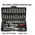 Professional 46pcs Cr-V Steel Socket Set with Ratchet Wrench Storage Bag Durable Sockets Extension Bar for Auto Home Repair Tool