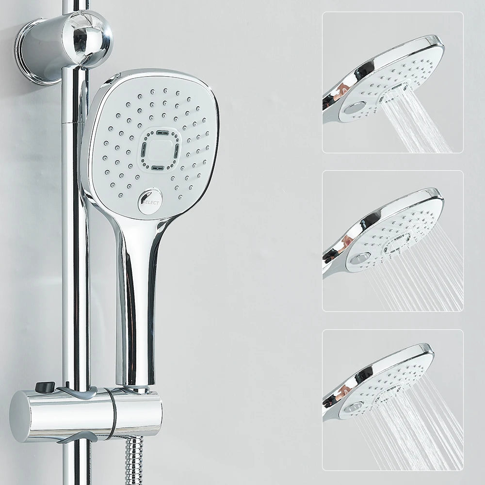 Rain Shower System With Handheld Shower Without Mixer For Bath Shower Wall Mounted Hot Cold Shower System for Bathtub