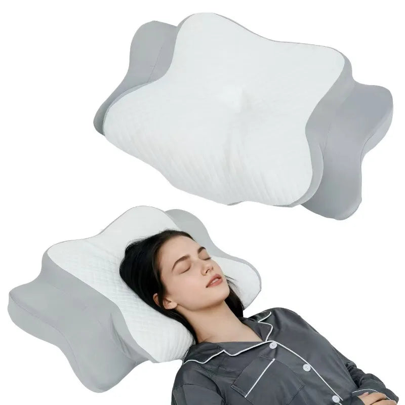 Butterfly Side Sleeping Pillow with Memory Cotton for Neck Support Massage Cushion Tidesmit