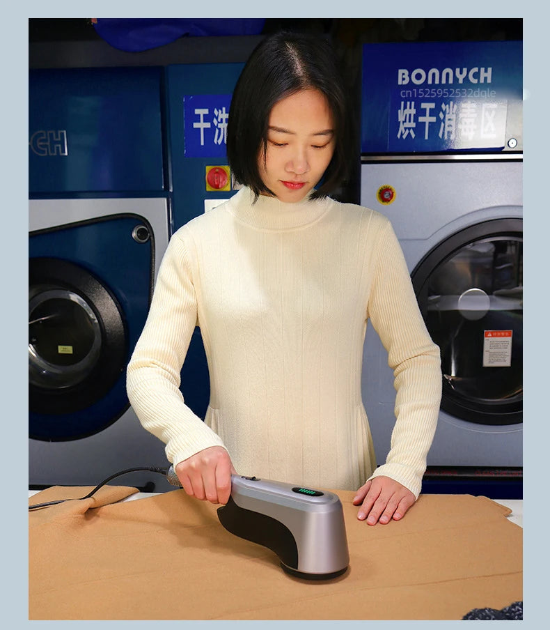 Tidesmit 60W commercial electric lint remover machine showing side profile for professional fabric hairball shaving