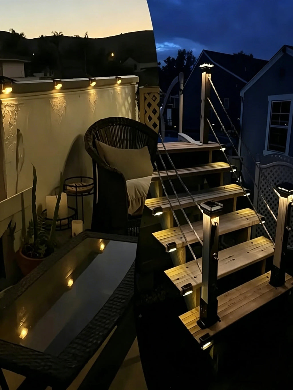 Solar Lights Outdoor Waterproof, Garden Fence Lights, Landscape Terrace Solar Step Lights - Suitable for Step Lighting Decoration, Guardrail Lighting, Etc