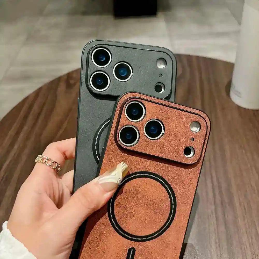MagSafe Leather Phone Case: Slim Shockproof Cover for iPhone 16 & 17 Tidesmit